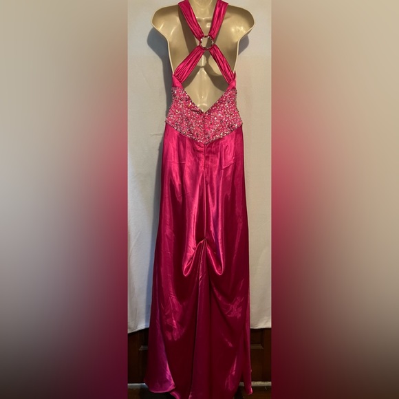 #489✅ Silky pink sequin long gown - Picture 3 of 14